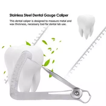 1 шт. стоматологический штангенциркуль из нержавеющей стали линейка для измерения толщины коронки штангенциркуль для стоматологической лаборатории лабораторные инструменты For metal серебряный