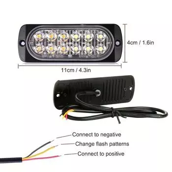 1 шт. стробоскопы 12SMD мигающие предупреждающие светодиодные лампы светодиодные лампы аварийного автомобильного стиля водонепроницаемые 12 В 24 В