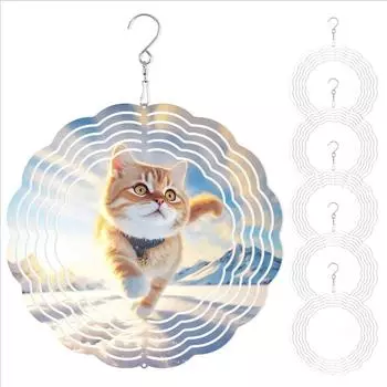 1 шт., сублимационные ветровые спиннеры, заготовки, 3D алюминиевая ветровая кинетическая скульптура, спиннер, подвесная отделка для дворов и садов 1pc