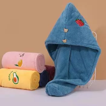 1 шт. Сухая шапочка для волос, женская, утолщенная, супер-впитывающая, быстросохнущая, шапочка для душа, длинное полотенце для волос, милое, коралловое, бархатное, сухое полотенце для волос 25*65CM