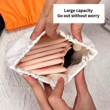 1 шт., сумка для хранения косметики из искусственной кожи, портативный женский тампон, гигиенические прокладки, чехол белый