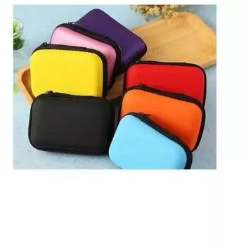 1 шт. сумка для хранения наушников, сумка для 2,5-дюймового портативного жесткого диска, прямоугольный футляр для хранения зарядного устройства красный