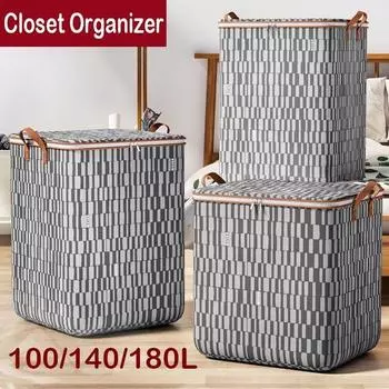 1 шт., сумка для хранения одеяла, большая вместительная органайзер для гардероба, водонепроницаемая пылезащитная сумка для хранения постельных принадлежностей, одежды 100L