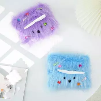 1 шт. сумка для хранения Pop Drawer Box украшение интерьера Shaggy Tissue Box Dopamine Living Room Diy Girly разноцветный фиолетовый