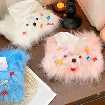 1 шт. сумка для хранения Pop Drawer Box Diy Shaggy Tissue Box Dopamine Interior Decoration Girly Living Room Multicolor белый