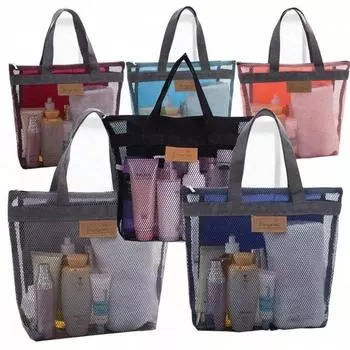 1 шт. сумка для хранения принадлежностей для купания, сумка для мытья рук, мужская водонепроницаемая сумка для полотенец для купания, корзина, большая сетка для хранения вещей в дороге чёрный