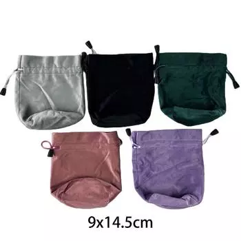 1 шт. Сумка для игральных костей, бархатный мешочек с завязкой для настольной игры DND Tarot, аксессуары для хранения - 9*14,5 см чёрный