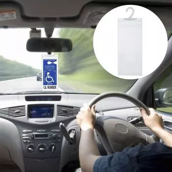 1 шт. сумка для инвалидов с лозунгом и крючком, ПВХ-табличка, знак для парковки, сумка для парковки, крючок для хранения, сумка для разрешения J7O2