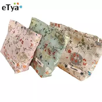 1 шт., сумка для макияжа с цветочным принтом для девочек, дорожная органайзер для стирки, органайзер для макияжа, красивый пенал, женская косметичка с цветочным принтом, холст 27*18*5cm