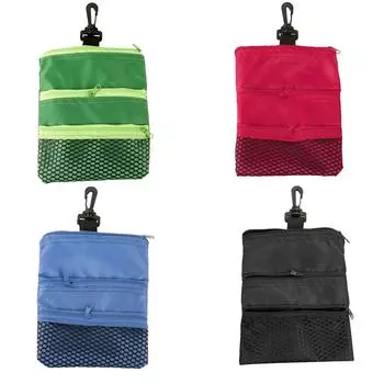 1 шт. сумка для мячей для гольфа с несколькими карманами на молнии - портативная сумка для хранения инструментов и аксессуаров для гольфа (Легкий и прочный) One Size чёрный