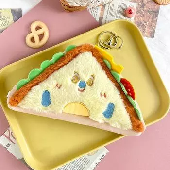 1 шт., сумка для нулевых денег, мультяшные наушники, имитация хранения, подвеска, оригинальная пряжка для ключей, плюшевый кошелек, плюшевый кошелек для монет