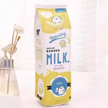 1 шт. сумка для ручек из картона для молока, простая, милая, модная, креативная, студенческая, канцелярская сумка из искусственной кожи, водонепроницаемая, для хранения канцелярских принадлежностей розовый