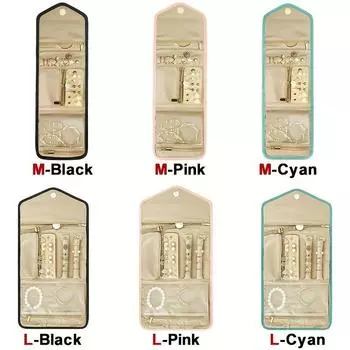 1 шт. Сумка для украшений, косметичка, складной рулон украшений, водонепроницаемая сумка для хранения украшений, дорожный портативный органайзер для украшений, дорожный M циан