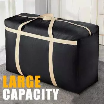 1 шт., сумка для упаковки из ткани Оксфорд, дорожная сумка для багажа, большая вместимость, прочная водонепроницаемая одежда, одеяла, сумка для хранения багажа Black