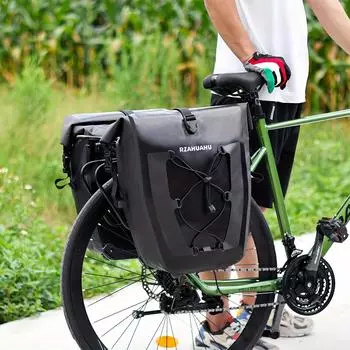 1 шт., сумка для велосипедной хвостовой рамы, водонепроницаемая сумка для велосипеда, сумка для езды на велосипеде на дальние расстояния, велосипедное снаряжение чёрный