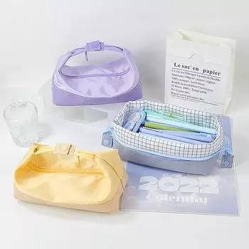 1 шт., сумка-карандаш, большая вместительная коробка для канцелярских принадлежностей, косметичка для девочек, пенал жёлтый