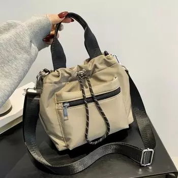 1 шт. Сумка-кошелек чистого цвета для женщин, универсальная ручная сумка через плечо, модная сумка-ведро, в которую можно положить мобильный телефон хаки