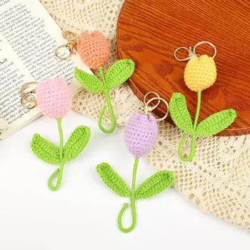 1 шт. сумка кулон мультфильм ручная работа плетение оригинальность растительное украшение различные стили тюльпан брелок насыщенные цвета ключевые аксессуары оранжевый