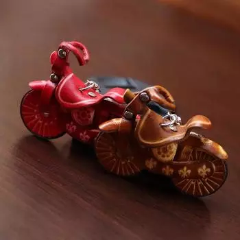 1 шт. сумка подвеска мини-шарм мотоцикл брелок вечеринка подарок винтаж коровья кожа креативный брелок для ключей кошелек подвесной