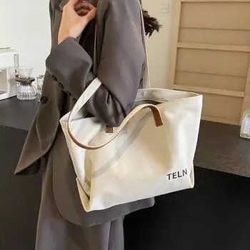 1 шт. Сумка-тоут большого объема чистого цвета, сумка на плечо через подмышку, сумка-ведро, в которую можно положить iPad