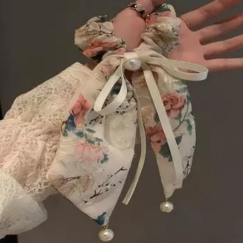 1 шт. Супер фея, Жемчуг, Бабочка, Лента, Петля тонкой кишки, Милый, Девочка, Резинка для волос с мраморным галстуком, Премиум, Хвост, Темпераментный 1pc