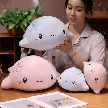 1 шт. супер мягкий цветок сакуры Кит плюшевые розовые сладкие киты пледы подушка обнимание для девочек и мальчиков подарок на день рождения пары about 35-40cm