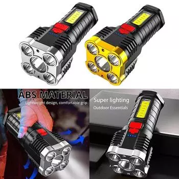 1 шт. Супер яркий фонарик перезаряжаемый уличный многофункциональный водонепроницаемый светодиодный дальний прожектор с дисплеем на батарейках COB Light