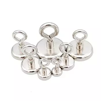 1 шт. супер сильный неодимовый магнит горшок рыболовные спасательные магниты неодимовый круглый мощный магнитный крючок морской рыболовный магнит искатель KNF20 Pull Max 12KG серебряный