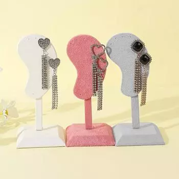 1 шт. суперфибра домашний стенд для хранения ювелирных изделий серьги-гвоздики реквизит для показа ювелирных изделий стол декор плюш розовый