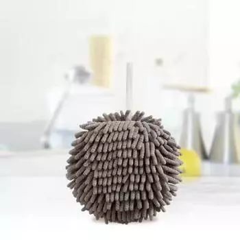 1 шт. супервпитывающее полотенце из шенилла в шариках, быстросохнущее утолщенное полотенце для кухни и ванной с петлей для подвешивания. серый