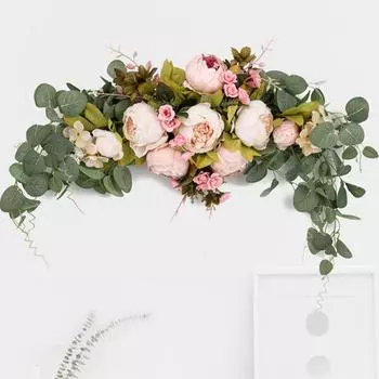 1 шт., свадебная арка, цветок 76 см, пион, эвкалипт, цветок, подвеска, гирлянда, ветка, подходит для семейного свадебного украшения стены, двери розовый