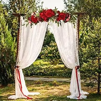 1 шт. Свадебная арка гирлянда цветок искусственный пион розы цветы имитация дверной перемычки искусственные шелковые цветы венок для дома свадьба сад дверь настенный декор 1 Pcs красный