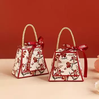 1 шт. Свадебная коробка конфет с бантом, лентой, принтом, цветком, конфетами, шоколадом, печеньем, подарочная упаковка, коробка для свадебных принадлежностей на день рождения S&1PC шампанского