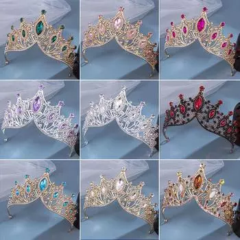 1 шт. Свадебная корона со стразами, тиара в стиле барокко, роскошная атмосфера, сплав, корона для вечеринки, платье принцессы, аксессуары серебряный