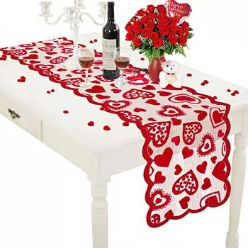 1 шт. свадебная вечеринка красный стол флаг любовь скатерть ресторан День святого Валентина скатерть кружево украшение