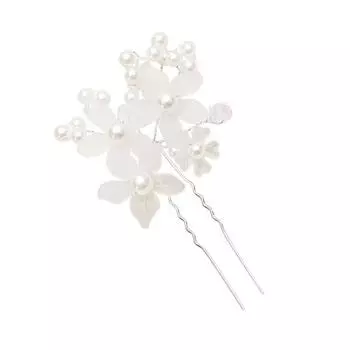 1 шт., свадебная заколка для волос с цветком из искусственного жемчуга, белая заколка для волос, ювелирные изделия для невесты