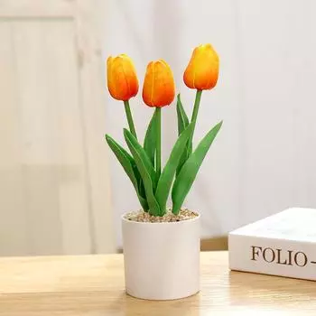 1 шт. Свадебное украшение, подарок на День матери, садовые украшения, эстетичные искусственные растения, украшение для фермерского дома, тюльпан, горшечное растение