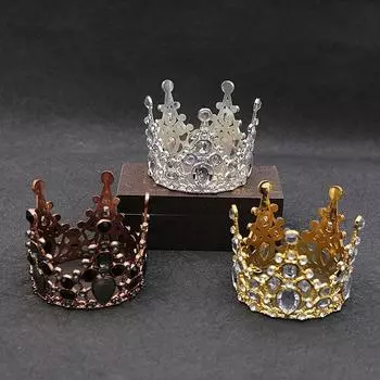 1 шт. Свадебные диадемы, хрустальная маленькая корона, украшение для выпечки торта на день рождения, декоративные украшения для головы, детские маленькие аксессуары для волос белый