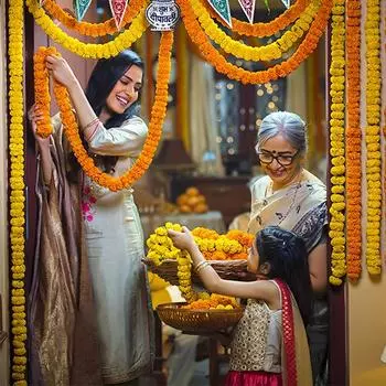 1 шт. свадебные искусственные цветы для Дивали искусственный цветок бархатцев гирлянда венок гирлянда