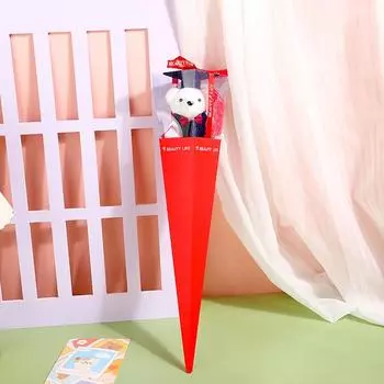 1 шт. свадебные сувениры вечеринка подарок игрушка кукла романтический медведь букет мода выпускной искусственный цветок домашний декор