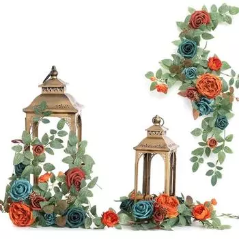 1 шт. Свадебный декор для прохода, искусственные цветы, гирлянда, цветочные центральные украшения для стульев, цветы, арка, цветочные украшения для камина, таблички, сделай сам, украшение для стола, окна, торта оранжевый/чирковый