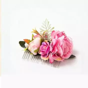 1 шт. Свадебный Пляжный Отпуск Симуляция Ткань Романтическая Роза Гребень Цветок Модный Универсальный Плита Волосы Лесная Серия