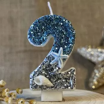 1 шт. Свечи для торта с цифрой, Свечи-прожекторы возраста для дня рождения, Морские творения, Экологичные и безопасные, Юбилейные торжества