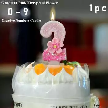 1 шт. свечи в виде цифр на день рождения, блестящие свечи для торта на день рождения, украшение для торта, свадьба, годовщина, выпускной, вечеринка для детей и взрослых Number: 0