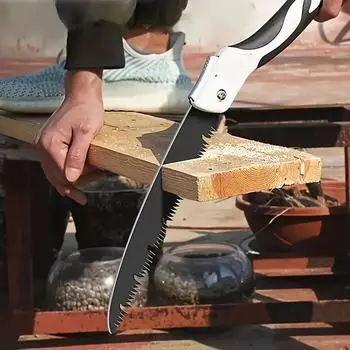 1 шт. Сверхбыстрая складная ручная пила — прочная легированная сталь, легкая резка, идеально подходит для садоводства, домашнего декора, деревообработки, кемпинга и приключений на природе 180 MM