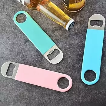 1 шт. сверхмощная плоская открывалка для бутылок из нержавеющей стали, прочные открывалки для пива и вина синий