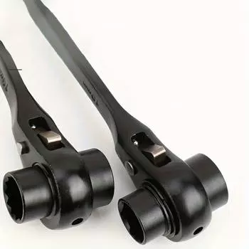 1 шт. сверхпрочный гаечный ключ с храповым механизмом - многофункциональный двухсторонний механизм, универсальный двухсторонний ключ, быстросъемная головка, плавный храповой механизм 1pc 17-19mm