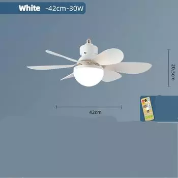 1 шт. светильник с розеткой для вентилятора, винтовые потолочные вентиляторы с подсветкой и пультом дистанционного управления, легко устанавливаемый потолочный вентилятор E26/E27, потолочный вентилятор с регулируемой яркостью 30w белый