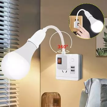 1 шт. светодиодная лампа E27 цоколь держатель адаптер конвертер с выключателем EU UK вилка энергосберегающая лампа для стола A