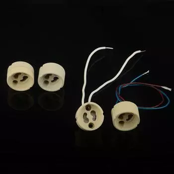 1 шт. светодиодная лампа подставка люстра галогенные светодиоды аксессуары своими руками Gu10 основание лампы керамический держатель света разъем адаптер провод 10cm